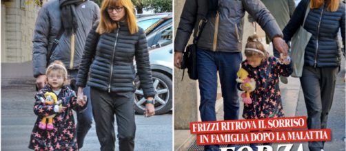Fabrizio Frizzi a spasso con la moglie e la figlia