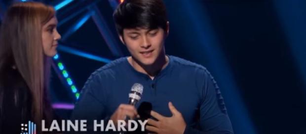American Idol Laine Hardy does a Bieber number wth a girl group - nails it. - Image credit - Talent Recap | YouTube American Idol Laine Hardy does a Bieber number wth a girl group - nails it. - Image credit - Talent Recap | YouTube