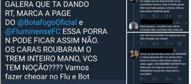 Nas redes sociais torcedores relataram momentos de tensão Nas redes sociais torcedores relataram momentos de tensão