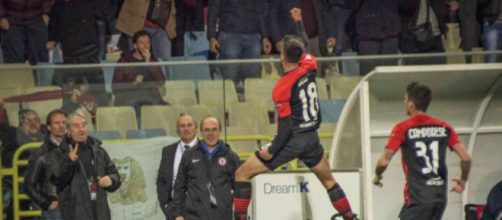 Nella foto della Lega B, Deli esulta dopo il gol dell’1-1