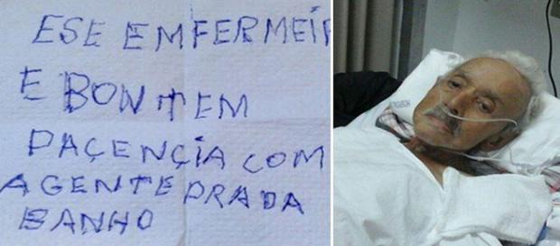 O bilhete emocionou a todos e mostrou todo o profissionalismo do enfermeiro.(foto reprodução). O bilhete emocionou a todos e mostrou todo o profissionalismo do enfermeiro.(foto reprodução).