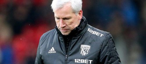 Gone: Alan Pardew become the second West Brom manager to be handed his P45 this season after Tony Pulis. Credit - guernseypress.com