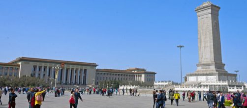 Great Hall of the People and Monument to the People's Heros, Tiananmen Square (Image credit – Daniel Case, Wikimedia Commons)