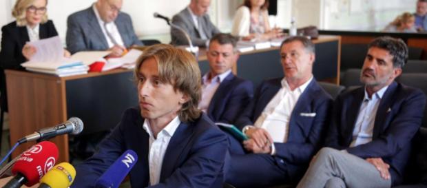 Luka Modric en la corte durante el juicio de corrupción el verano pasado Luka Modric en la corte durante el juicio de corrupción el verano pasado