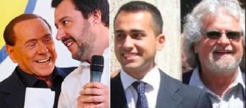 Berlusconi, Salvini, Di Maio e Beppe Grillo
