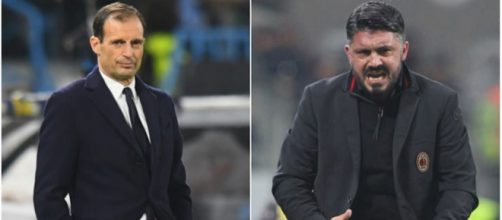 Max Allegri e Rino Gattuso, allenatori rispettivamente di Juventus e Milan