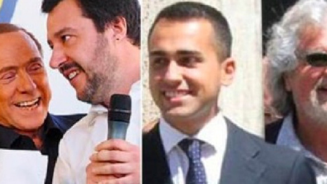 Berlusconi, Salvini, Di Maio e Beppe Grillo