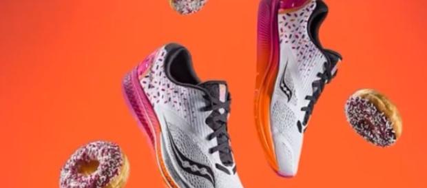 There are only 2,000 pairs of these awesome new Dunkin'-inspired kicks from Saucony.- Image credit - CBS Philly | YouTube There are only 2,000 pairs of these awesome new Dunkin'-inspired kicks from Saucony.- Image credit - CBS Philly | YouTube