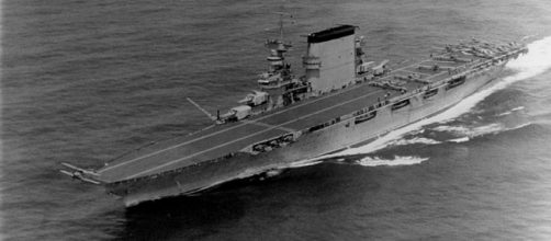 USS Lexington launching torpedo planes in 1931 (Image credit – US Navy photo, Wikimedia Commons)