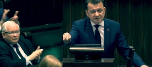 Mariusz Błaszczak podczas emocjonalnego przemówienia w Sejmie. Mariusz Błaszczak podczas emocjonalnego przemówienia w Sejmie.