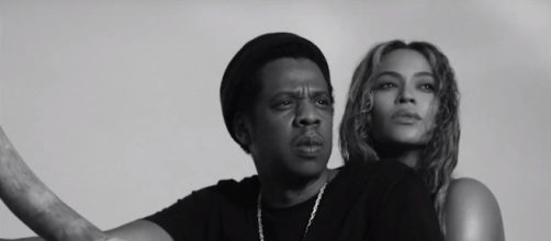 Jay-Z and Beyonce. - [image source: Clevver News / YouTube screenshot]