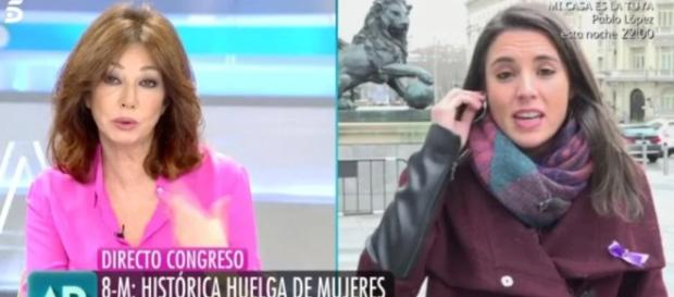 Ana Rosa Quintana e Irene Montero en imagen Ana Rosa Quintana e Irene Montero en imagen