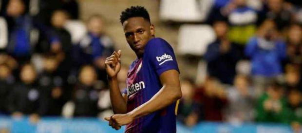Yerry Mina fez o seu primeiro gol no Barcelona Yerry Mina fez o seu primeiro gol no Barcelona