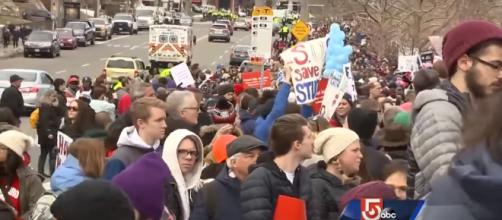 March For Our Lives in action. - [WCVB Channel 5 Boston / YouTube Screencap]
