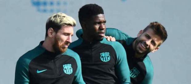 Piqué e Umtiti formam grande dupla de zagueiros Piqué e Umtiti formam grande dupla de zagueiros