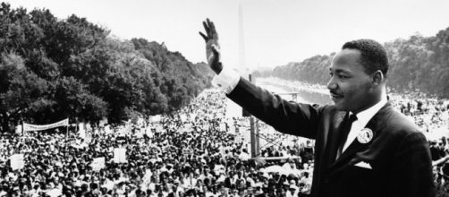 Dr. King taking the podium at the March for Jobs and Freedom. [image source: public domain]