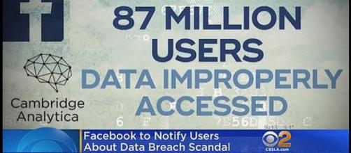 Facebook will notify 87 million users about their private data [Image: CBS Los Angeles/YouTube screenshot]
