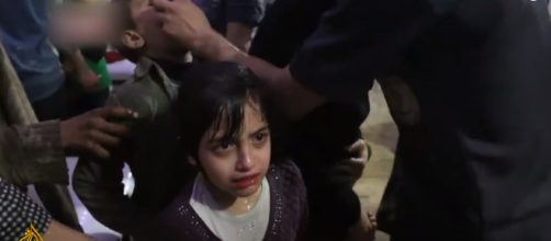 Suspected chemical attack kills 70 in Douma. [image source: Al Jazeera English - YouTube]