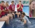 BBC presenter falls in swimming pool during live interview