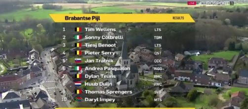L'ordine d'arrivo della Freccia del Brabante