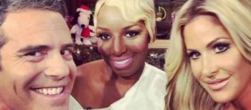 Nene Leakes and Kim Zolciak join Andy Cohen on the set of 'WWHL.' [Photo via Instagram]