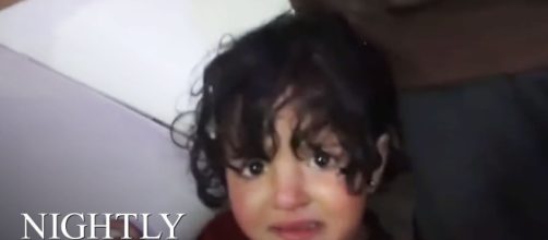 Photo of a child affected by the gas attack.- [Image credit: CNBC Nightly News / YouTube screencap]
