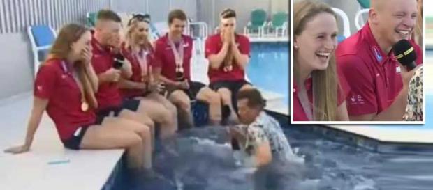 The 'Mike drop' moment: BBC reporter falls into pool during live ... - Global News | YouTube The 'Mike drop' moment: BBC reporter falls into pool during live ... - Global News | YouTube