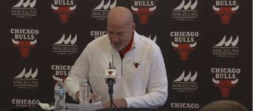 Bulls VP John Paxson addresses the media this morning - (image Credit: Chicago Bulls / Youtube)