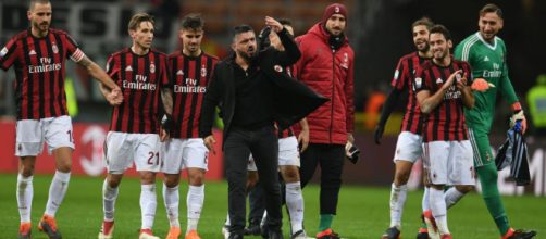 Esultanza Squadra Milan dopo vittoria