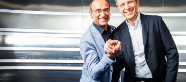 Frizzi in coppia con Conti nel programma 'L'Eredità'. Frizzi in coppia con Conti nel programma 'L'Eredità'.