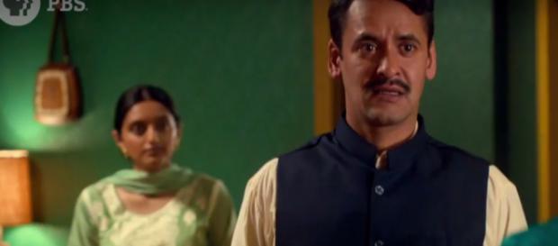 Simon Rivers as Saddiq and Aasiya Shah as Parveen -- PBS/YouTube screencap Simon Rivers as Saddiq and Aasiya Shah as Parveen -- PBS/YouTube screencap