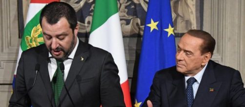Matteo Salvini e Silvio Berlusconi al termine delle consultazioni al Quirinale