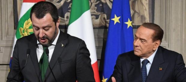 Matteo Salvini e Silvio Berlusconi al termine delle consultazioni al Quirinale Matteo Salvini e Silvio Berlusconi al termine delle consultazioni al Quirinale