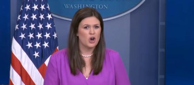 Sarah Huckabee Sanders at the White House, via YouTube Sarah Huckabee Sanders at the White House, via YouTube