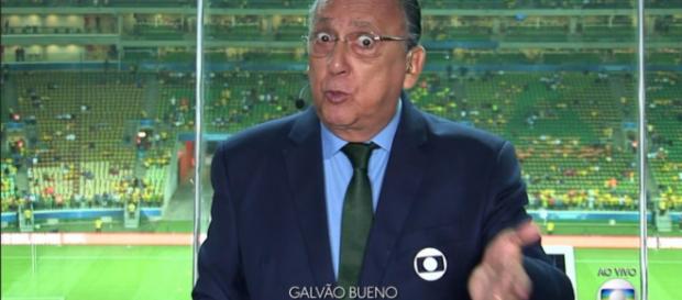 Galvão Bueno, da TV Globo, em transmissão Galvão Bueno, da TV Globo, em transmissão