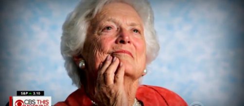 Barbara Bush passed away peacefully April 17 at 92. - [Image source: CBS News / YouTube screencap]