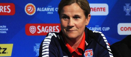 Jill Ellis during a press conference after a game. - [Anders Henrikson via Flickr]