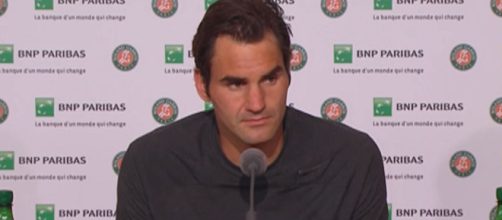 Roger Federer during a press conference at the 2015 French Open. Photo: screenshot via Roland Garros channel on YouTube