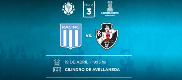 Racing x Vasco ao vivo nesta quinta Racing x Vasco ao vivo nesta quinta