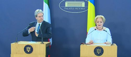 Un momento dell'incontro di Paolo Gentiloni con Viorica Dăncilă.