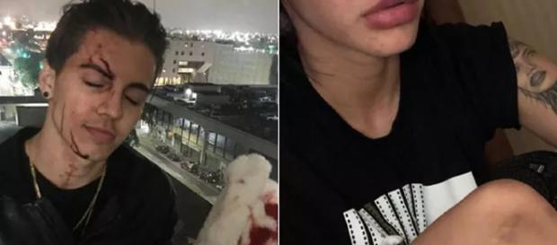 Biel de um lado e a esposa, Eduarda, do outro Biel de um lado e a esposa, Eduarda, do outro