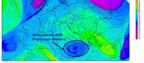 Carta meteorologica della tropopausa dinamica