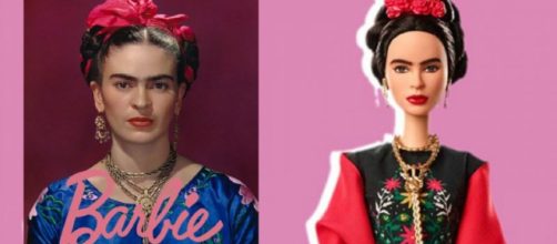 A sinistra Frida Kahlo, a destra la Frida Kahlo Barbie