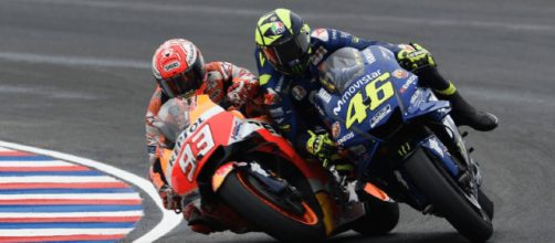 MotoGp, scontro tra Marquez e Rossi