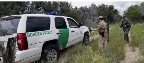 There are Texas National Guard soldiers helping to guard the US-Mexican Border. [image source: CBS Evening News- YouTube]