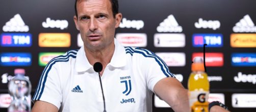 Il mister Massimiliano Allegri durante la conferenza