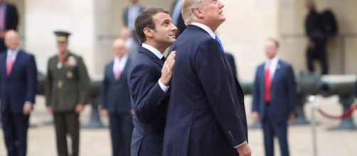 President Trump and President Macron at Les Invalides for official ceremonies. - US Embassy France via Wikimedia Commons