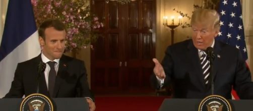 President Trump and France's Macron address White House reporters [Image via ABC News / YouTube Screencap]