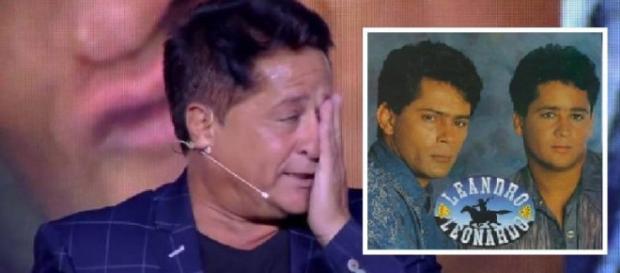 Leonardo se emocionou muito ao falar do irmão Leandro Leonardo se emocionou muito ao falar do irmão Leandro