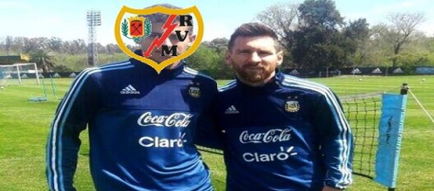 Nicolás Andereggen con su ídolo Messi. Nicolás Andereggen con su ídolo Messi.